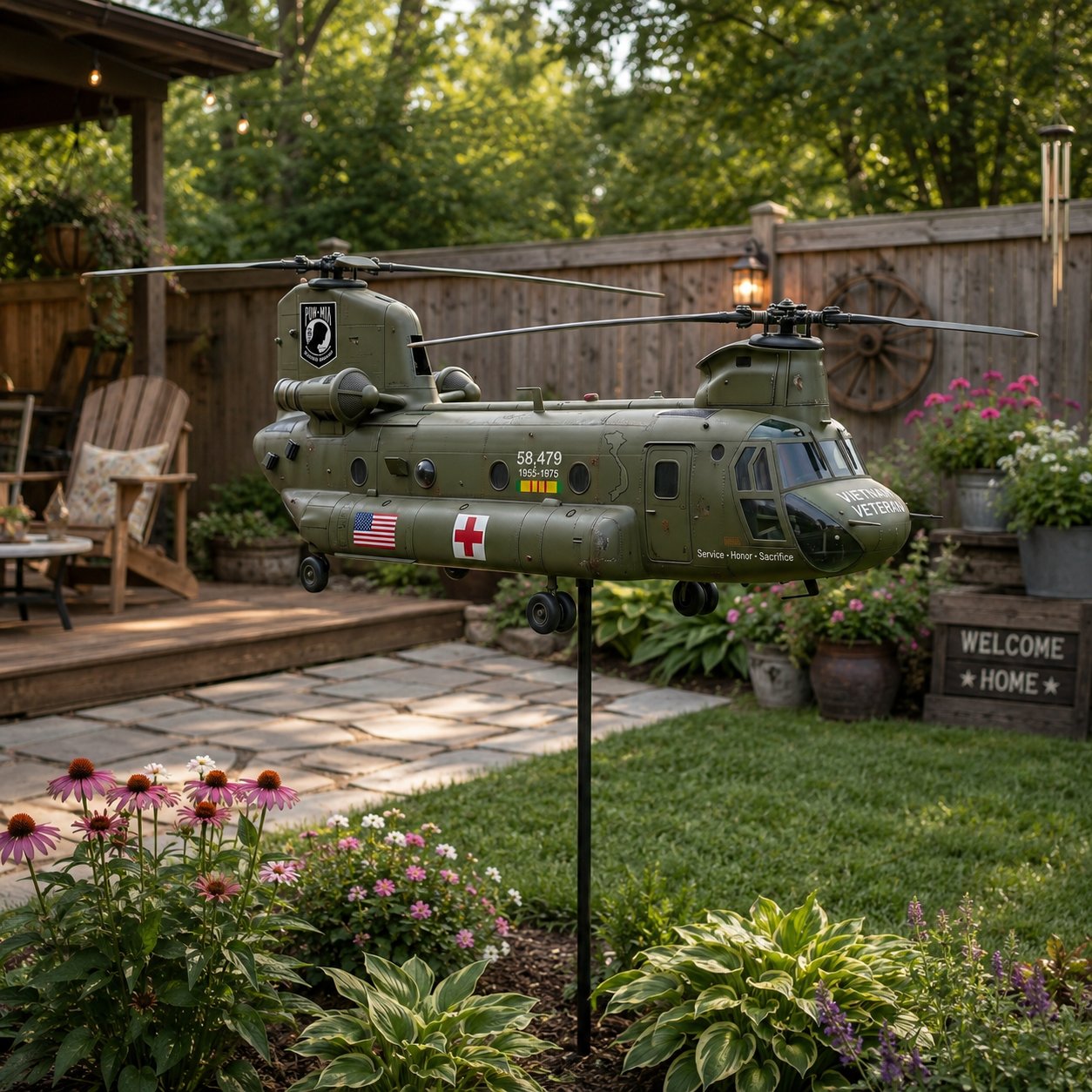 🔥Father's Day Special Offer: 49% OFF🎖️-Vietnam Veteran CH-47 Chinook Helicopter Wind Spinner ✈️Buy 2 Free Shipping Today!