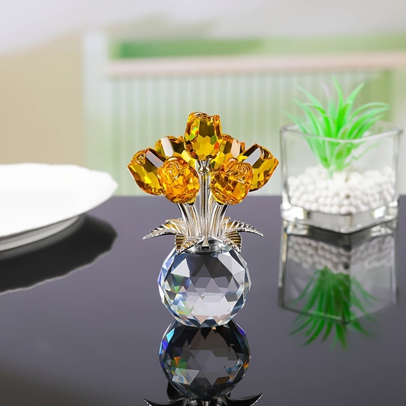 🔥Hot Sale 49% OFF💖💎Crystal Colorful Rose Flower Vase