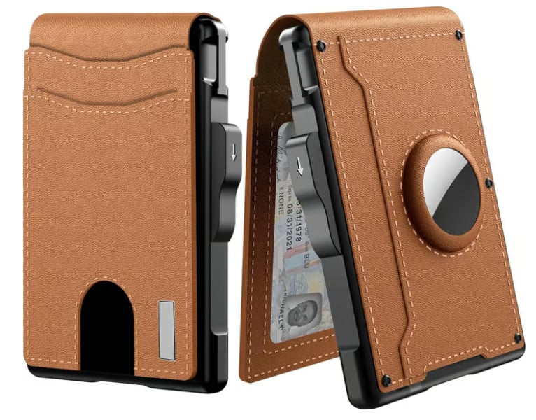 ✨Wallet - With Pop Up Aluminum Case Money Clip Slim Leather Slots Credit Card Holder Wallet