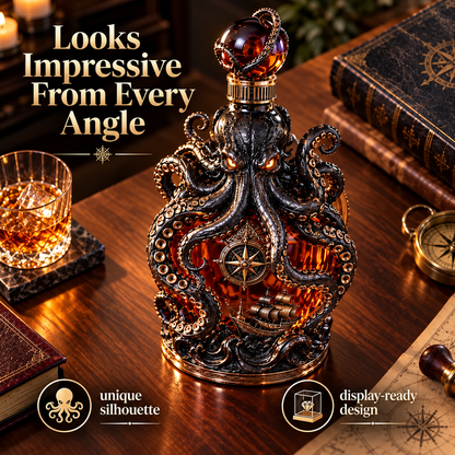 🐙Octopus Whiskey Decanter – Unique Nautical Bar Decor & Statement Gift