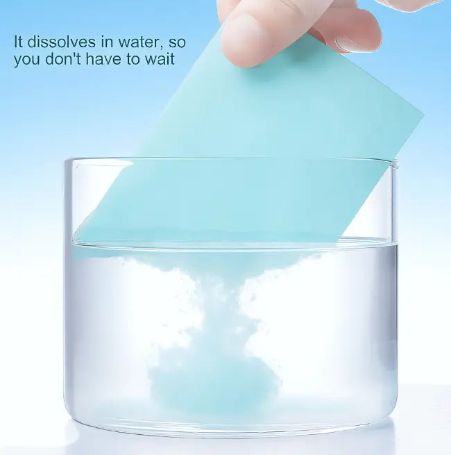 Floor cleaning tablet dissolves in water