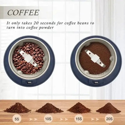 ☕20s Fast Portable Electric Grinder - Multi-Purpose Food Grinder for Coffee Beans, Grains & Spices