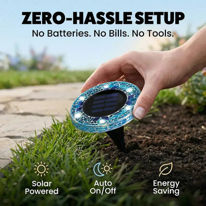 ⏰ Limited Time: 60% OFF!🛋️Solar Mosaic Lights – Waterproof LED Pathway Lights with Auto On/Off