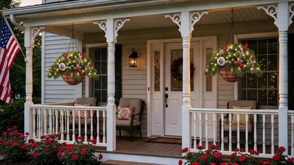 🎄 Last Day 50% OFF 🏆 Pre-Lit Christmas Hanging Basket | Pre-lit, weather-resistant, and zero maintenance