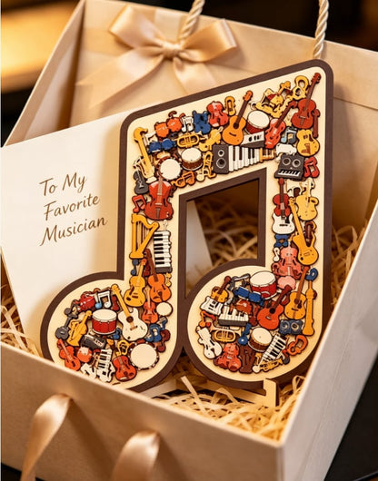 🔥🎶Musical Note Instrument Jigsaw Puzzle Ornament