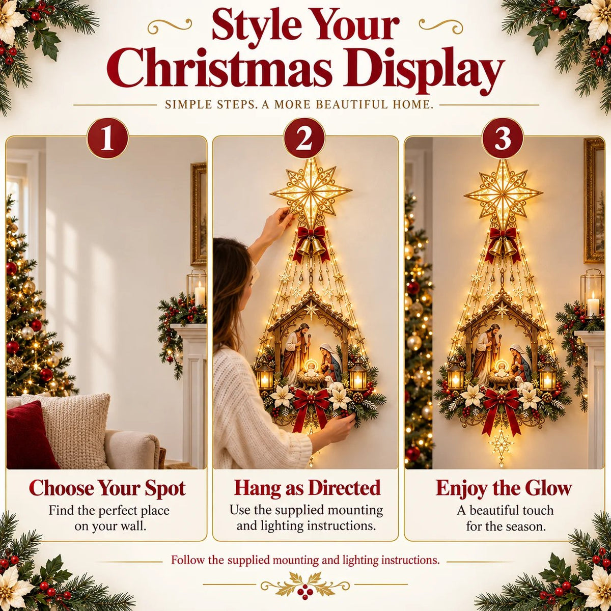✨ 49% OFF Nativity Wall Light -Star of Bethlehem Lighted Nativity Wall Decor – Bring the Heart of Christmas Home 🎄