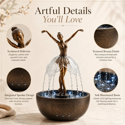 🎁 Ballerina Waterfall Bluetooth Speaker Fountain