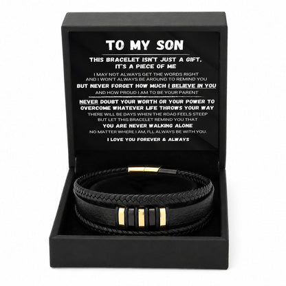 🖤To My Son — Never Walk Alone Braided Bracelet Set 🎁