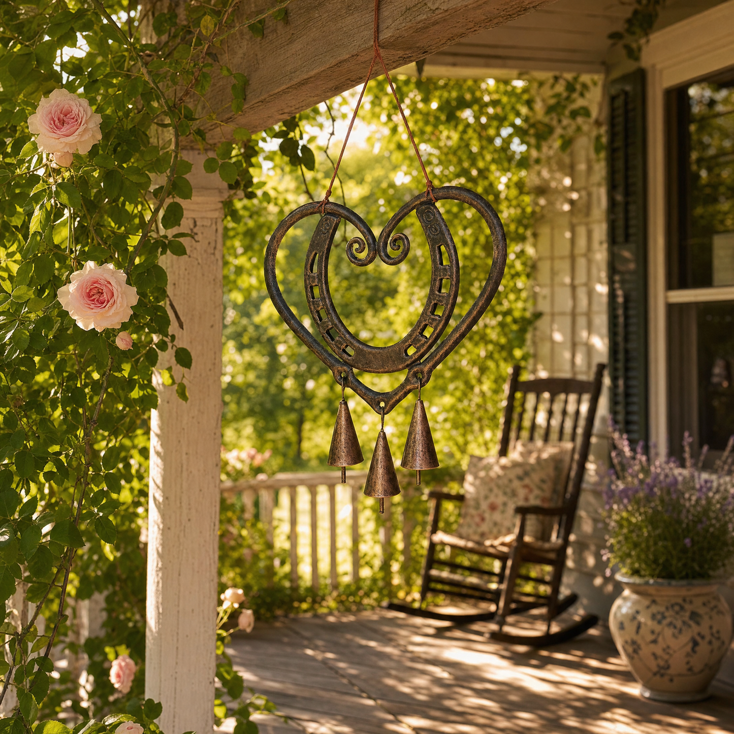 ❤️ 100% Handmade Lucky Horseshoe Heart Wind Chime | Bring Love & Good Luck Home