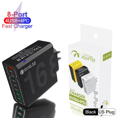 ⚡️8-Port Smart USB-C & USB-A Fast Charging Hub for Phones & Tablets