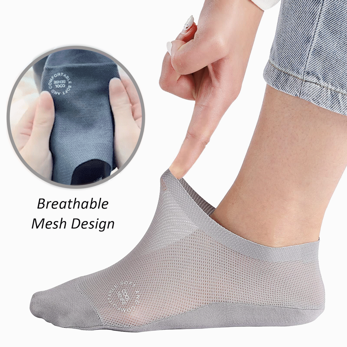 🚨TODAY ONLY 47% OFF –🧦 No Slip No Smell Invisible Socks🔥 (BEST SELLER)