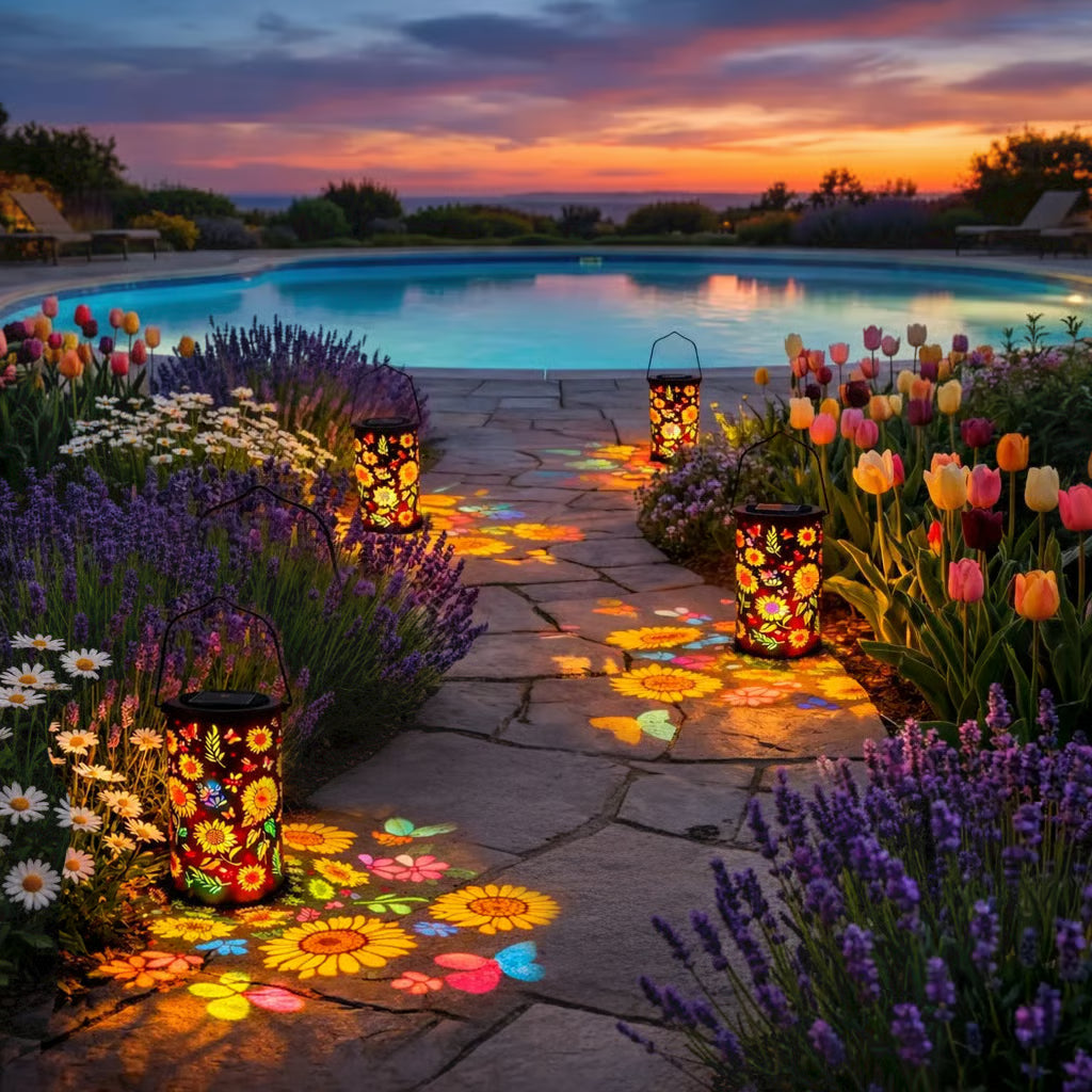 🔥LAST DAY - 70% OFF🎁-🌞Colorful Sunflower Glow Solar Garden Lantern
