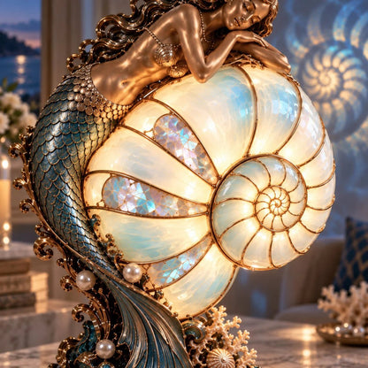 ✨🐚 Moon Tide Mermaid Nautilus Lamp🐚