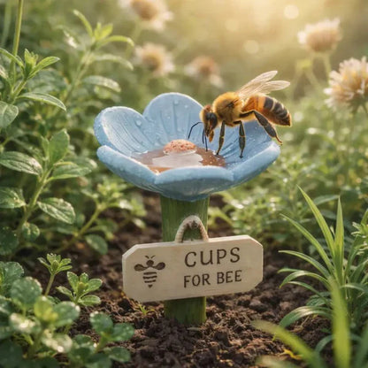 🌸Flower-Shaped Ceramic Bee Watering Station