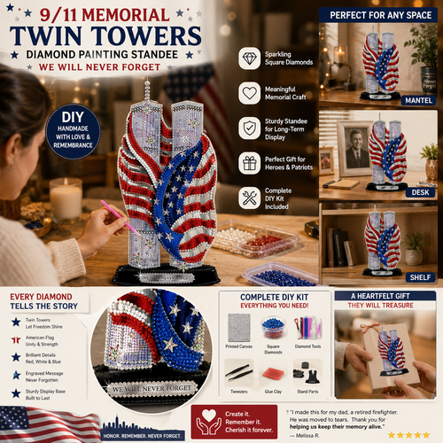 9/11 Memorial Twin Towers Diamond Painting Standee