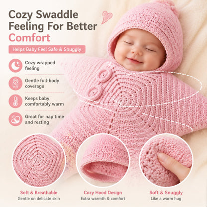 ⭐ Handmade Crochet Starfish Baby Swaddle Sleeping Bag — A Cozy Little Star Wrap For Your Newborn’s Sweetest Moments 🌙✨