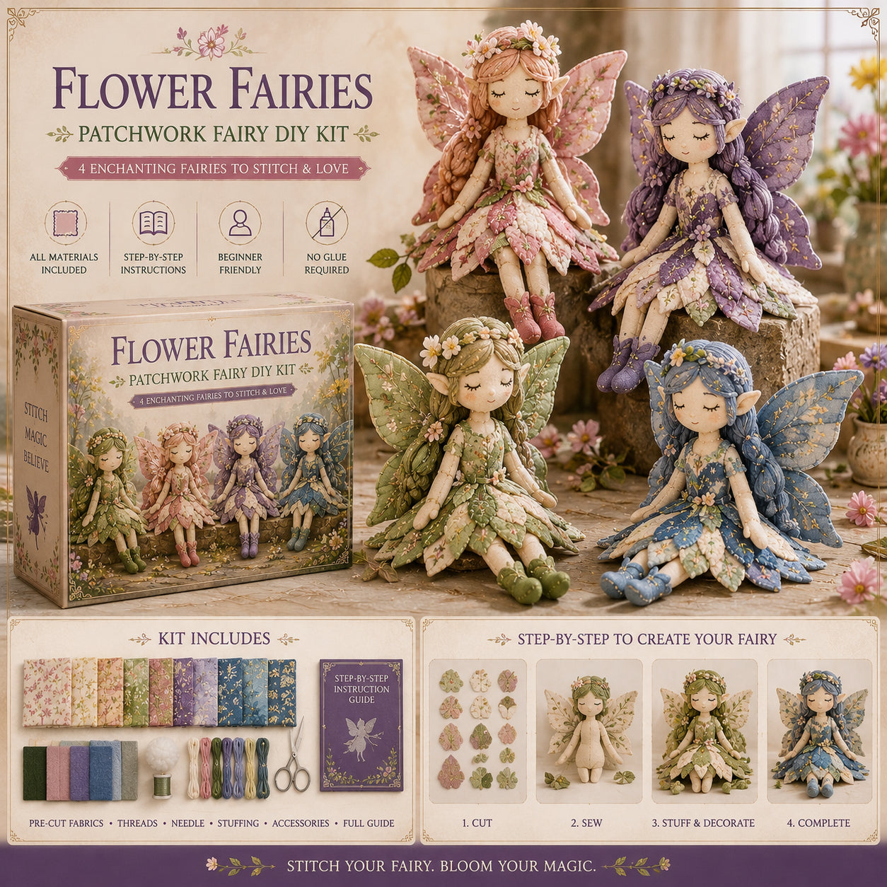 🔥Last Day 40% OFF🌸Fairy Patchwork DIY Collection ✨