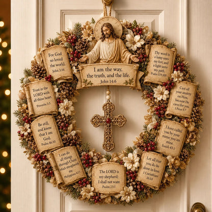 Christian Scripture Wreath Collection – Wood Faith-Inspired Décor