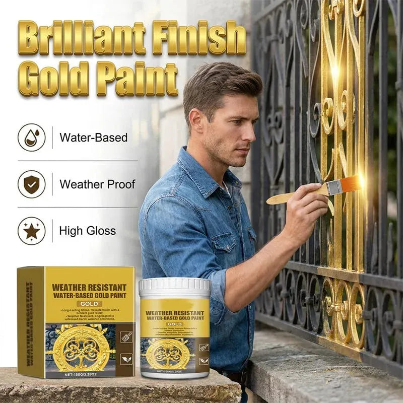 Weather Resistant Water-Based Gold Paint