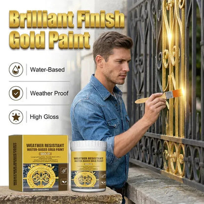 Weather Resistant Water-Based Gold Paint