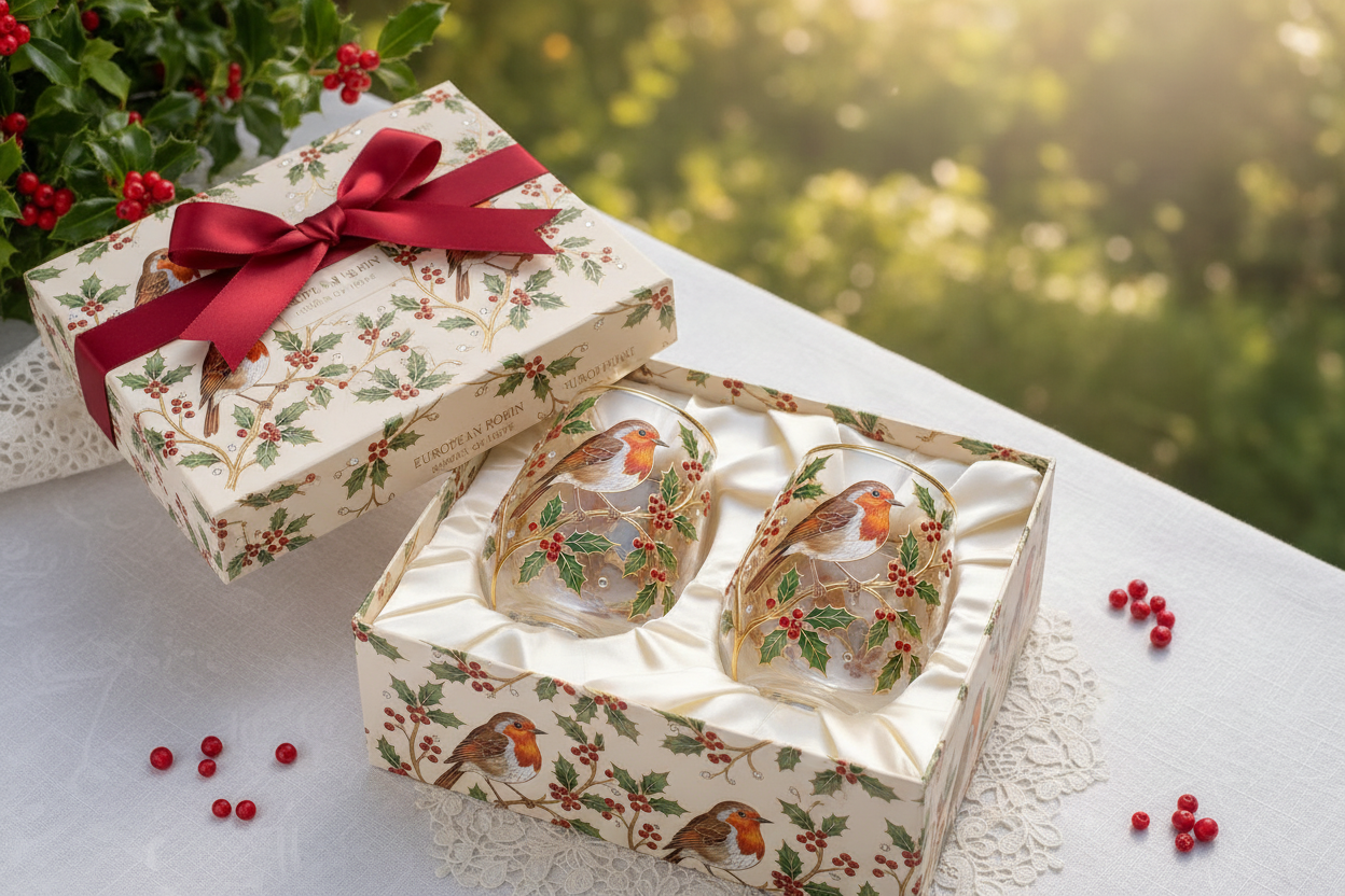 European Robin 2-Cup Gift Box
