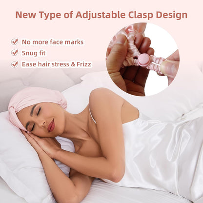 🌙 Good Hair Days Start Here: Adjustable Silk Satin Bonnet – Anti-Frizz, Zero Breakage, Perfect for Curly & Natural Hair 💖