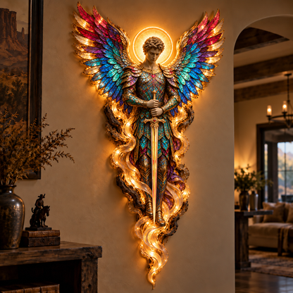 ✝️ Heavenly Radiance  Lighted Angel Wall Sculpture ✨