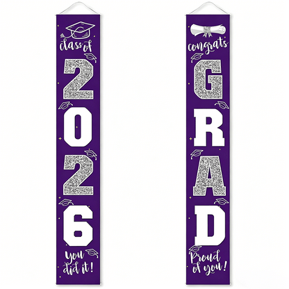 🎓Class of 2026 Graduation Banner | Congrats Grad Front Door Porch Decor for Graduation Party