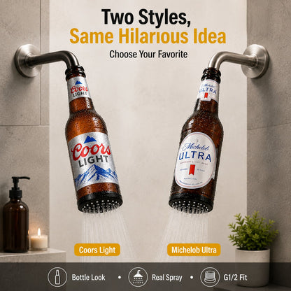 🍺 Beer Bottle Shower Head — 2 Fun Styles, One Hilarious Gift