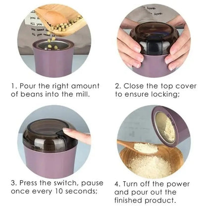 ☕20s Fast Portable Electric Grinder - Multi-Purpose Food Grinder for Coffee Beans, Grains & Spices