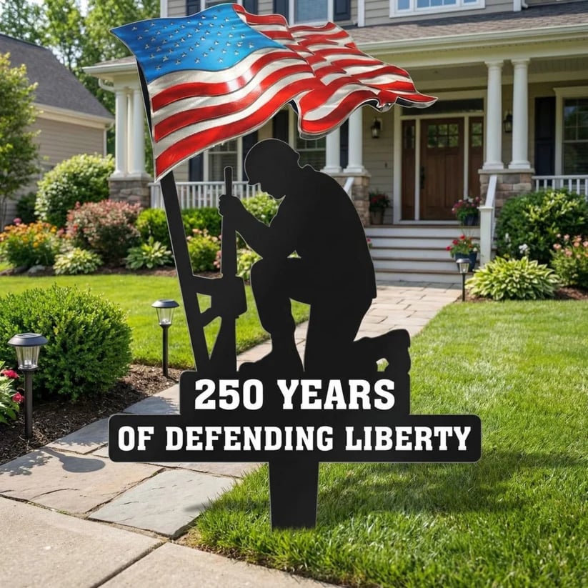 🇺🇸 🎉 Limited Time Offer: Celebrate 250 Years of American Liberty 🇺🇸🪖 | Patriotic Garden Stake – Now with Special Discount