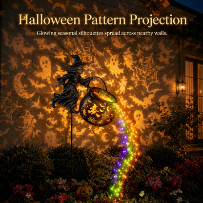 Halloween Witch Cauldron Solar Garden Light | 2026 Spooky Outdoor Decor