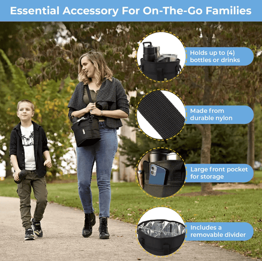 🔥HOT SALE 49% OFF🥤❄️Family Size 4 Compartment Drink Bag, Multiple Tumbler Carrier Caddy✨