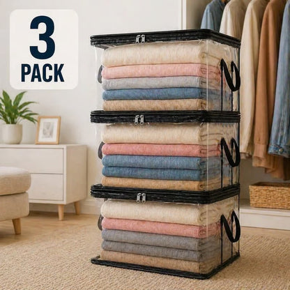 🔥Last Day 49% OFF📦Portable Large Heavy-Duty Thick Plastic Clear Storage Box with Hinged Lid | Home, Travel & Camping