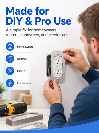 🛠 Outlet Repair Spacers – Easy Fix for Loose, Crooked & Recessed Outlets