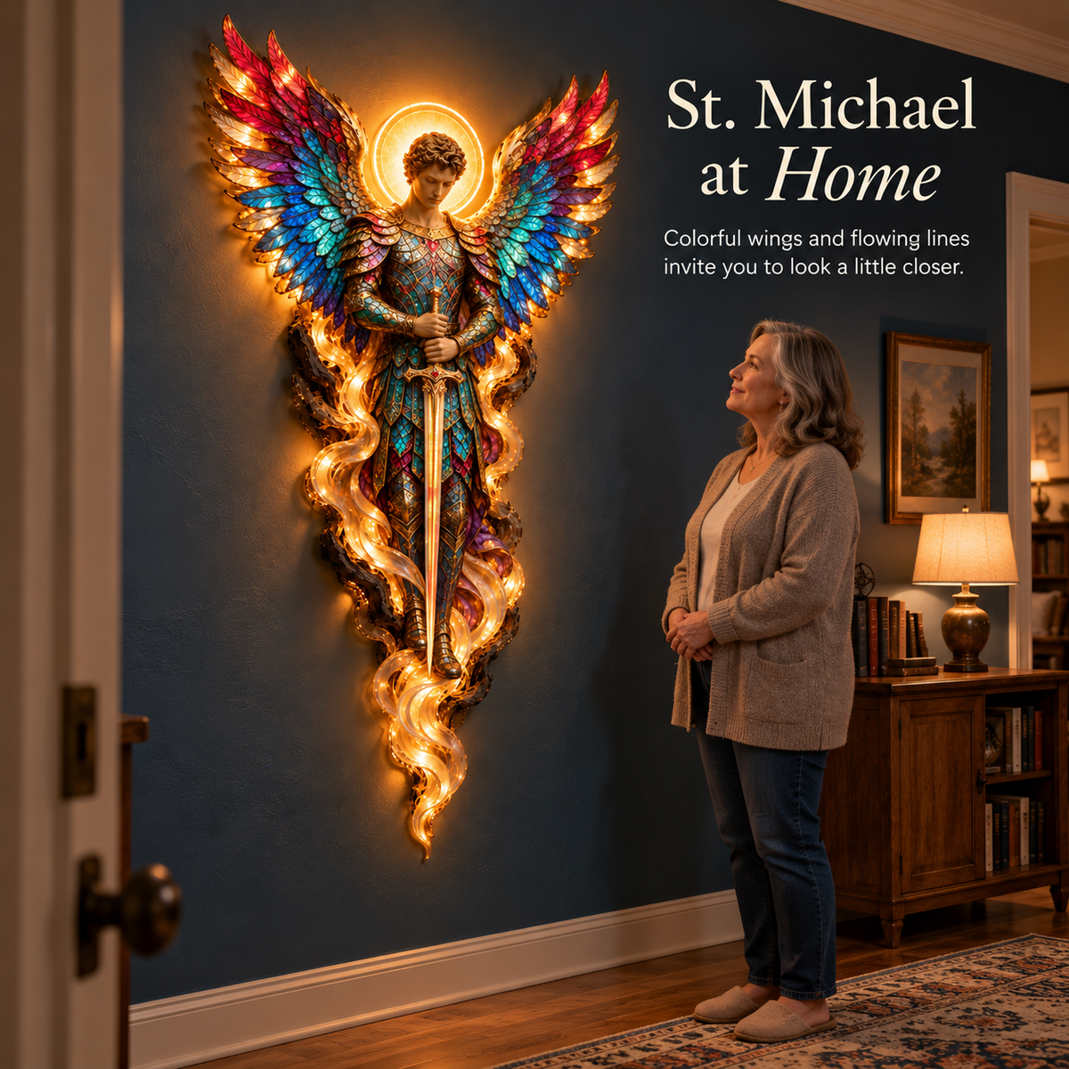 ✝️ Heavenly Radiance  Lighted Angel Wall Sculpture ✨