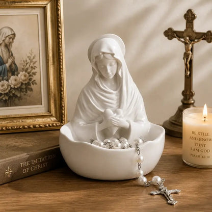 Resin Blessed Virgin Mary Rosary Holder Statue