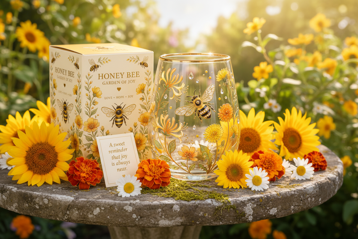 Honey Bee Garden Scene