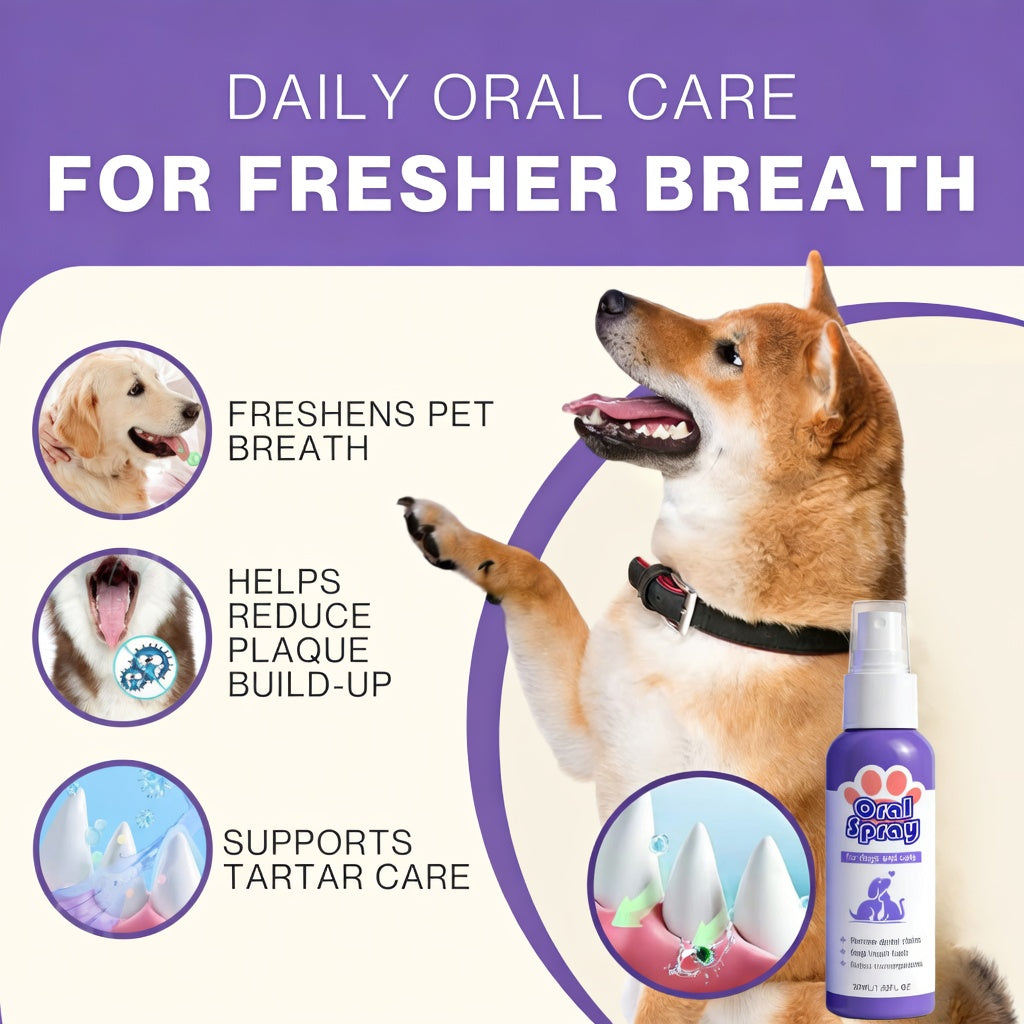⏰75% OFF ends soon! Fomonest® Pet Oral Spray ✅ Freshen Breath, Remove Tartar & Prom gum regeneration, stabilize teeth 🦷-$AC