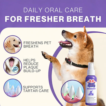 ⏰75% OFF ends soon! Fomonest® Pet Oral Spray ✅ Freshen Breath, Remove Tartar & Prom gum regeneration, stabilize teeth 🦷-$AC