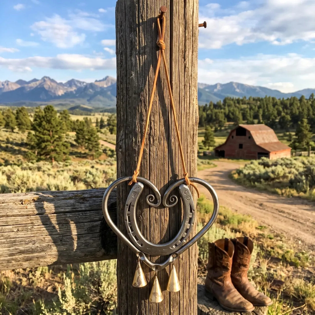 ❤️ 100% Handmade Lucky Horseshoe Heart Wind Chime | Bring Love & Good Luck Home