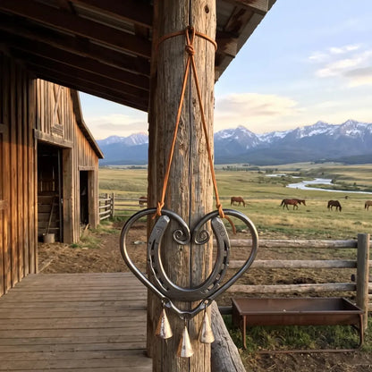 ❤️ 100% Handmade Lucky Horseshoe Heart Wind Chime | Bring Love & Good Luck Home