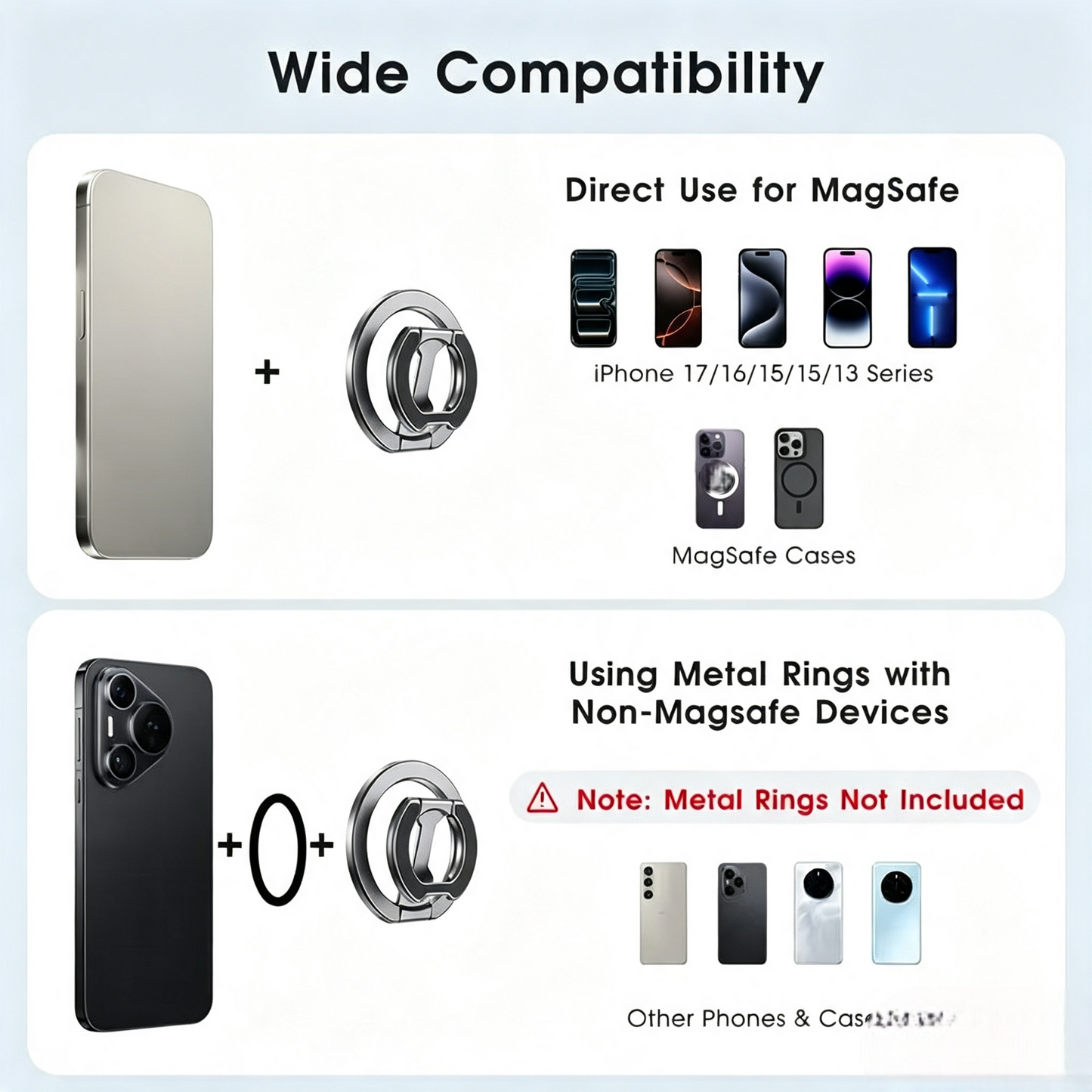 Double-Sided Magnetic Phone Stand Adjustable & Compatible with iPhone 12-17 Series