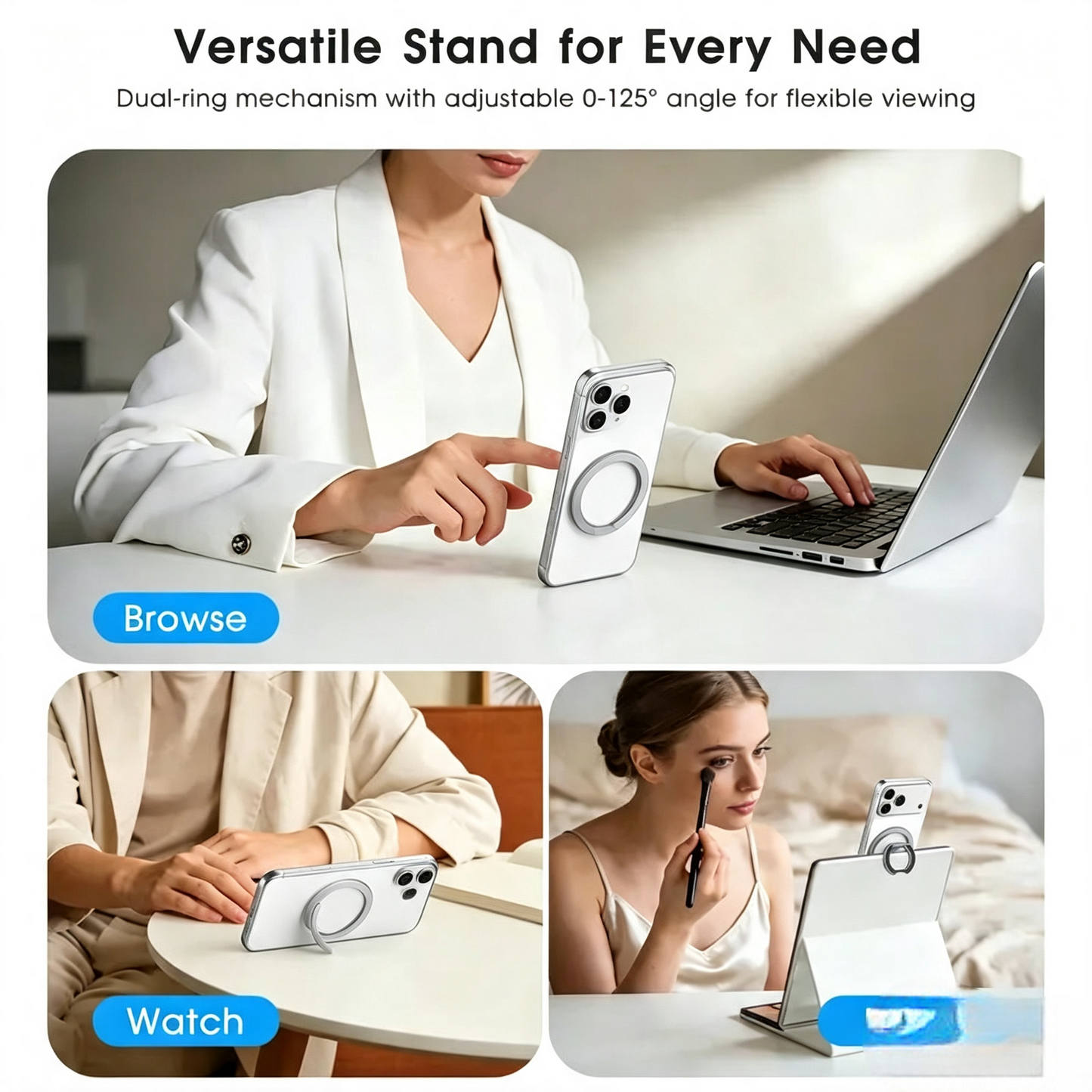 Double-Sided Magnetic Phone Stand Adjustable & Compatible with iPhone 12-17 Series