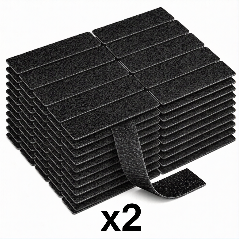 💥Buy 1 Set & Get 1 Set FREE — 100 Pieces Included!😦Heavy Duty Hook and Loop Strips with Adhesive