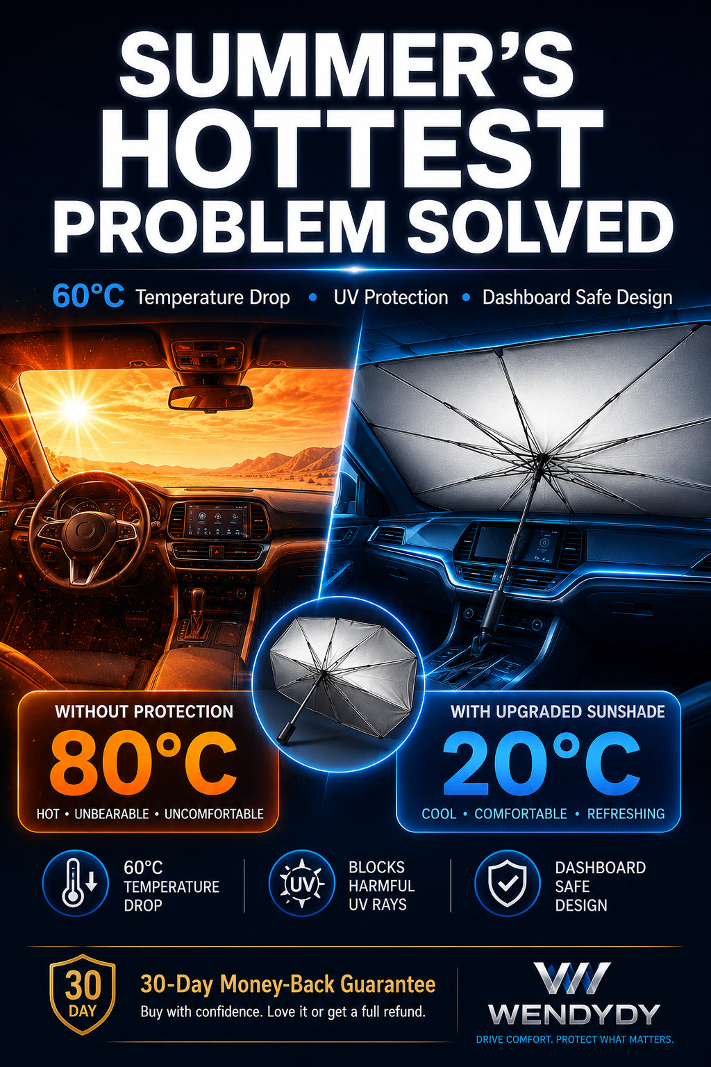 New Arrivals – 50% Off For A Limited Time✨️ - 2026 Upgraded Car Windshield Sun Shade Umbrella