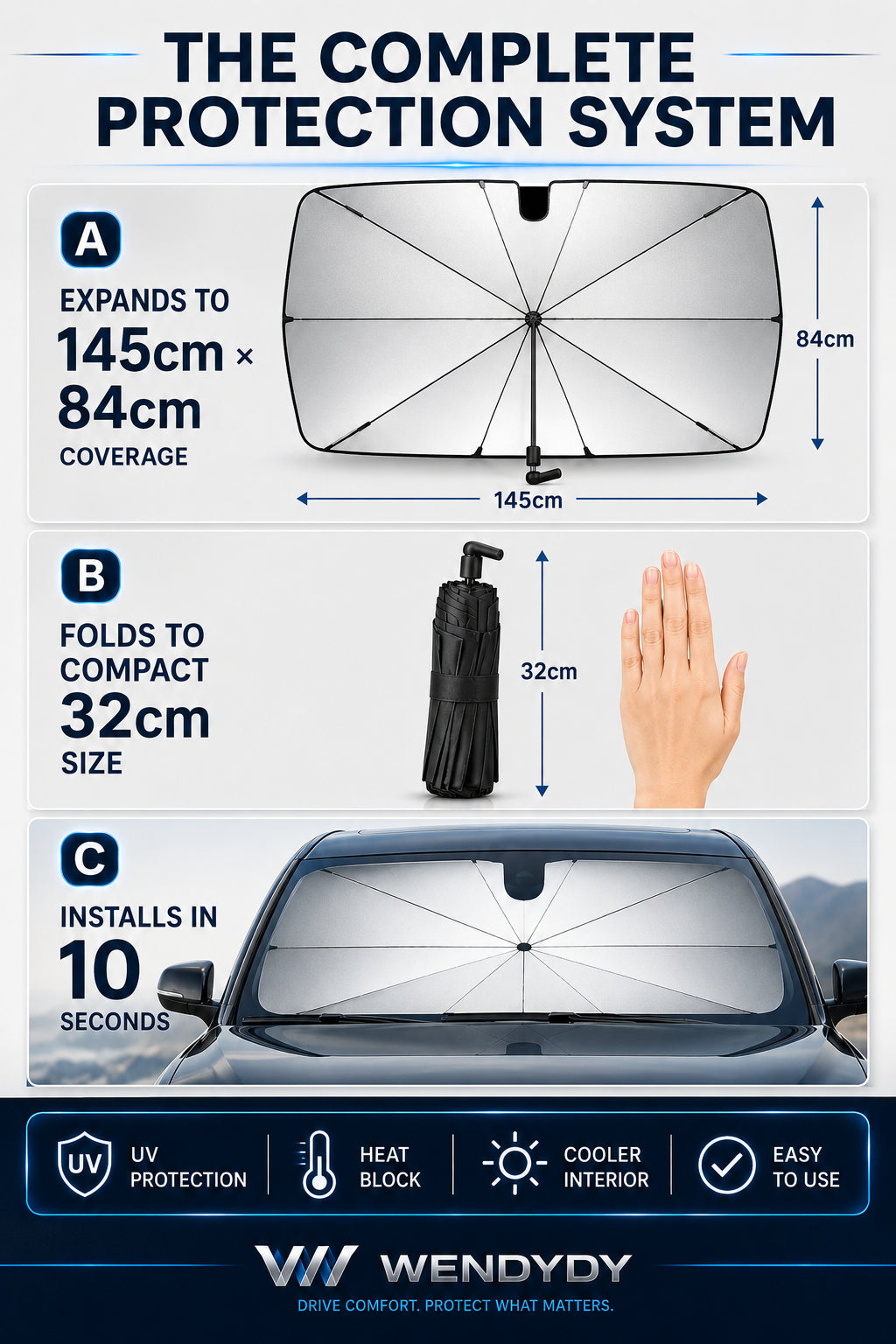 New Arrivals – 50% Off For A Limited Time✨️ - 2026 Upgraded Car Windshield Sun Shade Umbrella