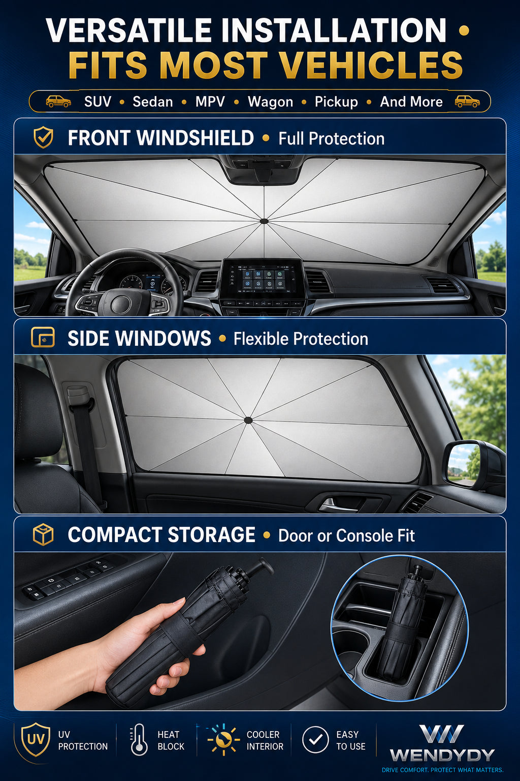 New Arrivals – 50% Off For A Limited Time✨️ - 2026 Upgraded Car Windshield Sun Shade Umbrella