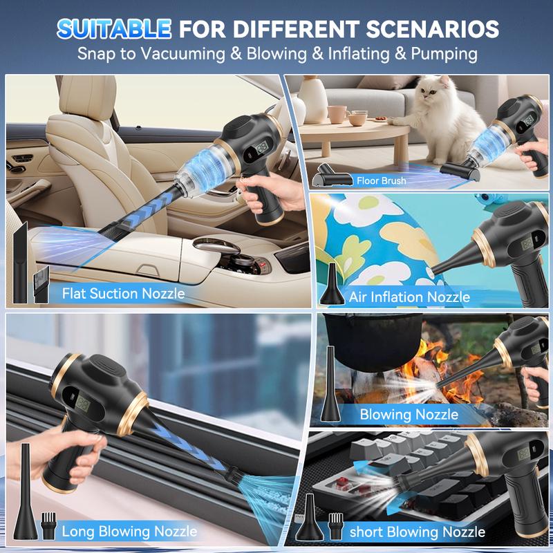 Insanely Powerful Cordless Car Vacuum — 19000Pa, 6-in-1 Deep-Clean System