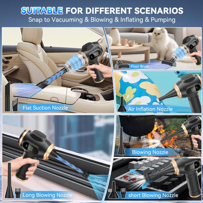 Insanely Powerful Cordless Car Vacuum — 19000Pa, 6-in-1 Deep-Clean System
